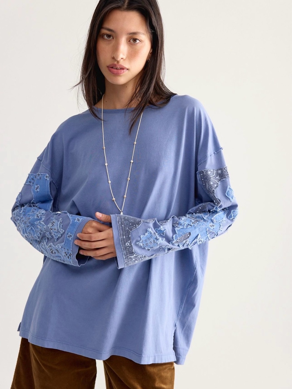 NWT Tricia Fix Bando Applique Long Sleeve Top Free People XL